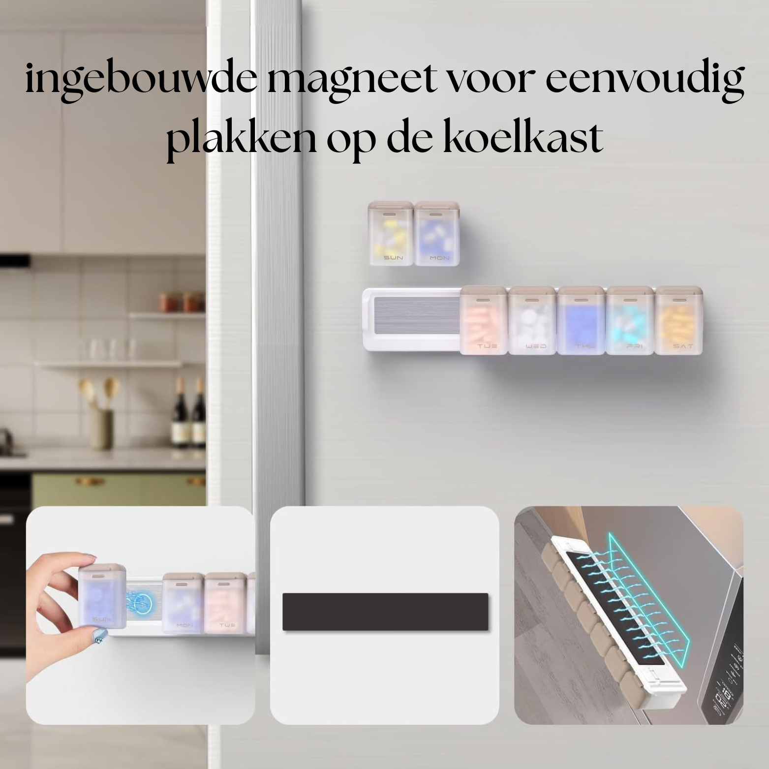 Magnetische Pillendose pro Woche